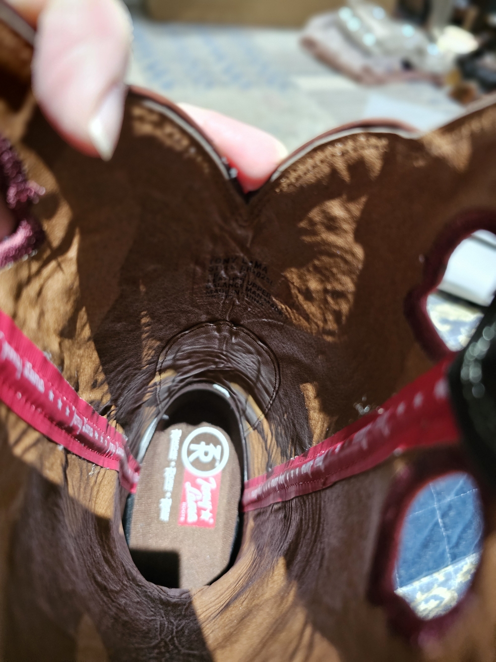 Tony Lama Women's 'Pecan Milled Buffalo' Western Boots - Picture 7 of 10